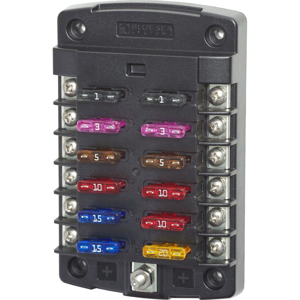 Blue Sea 5034 ST Blade Fuse Block wout Cover  12 Circuit wout Negative Bus 5034 Main image