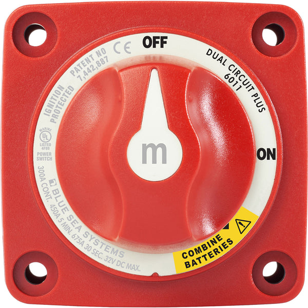 Blue Sea 6011 mSeries Mini Battery Switch Dual Circuit Plus 6011