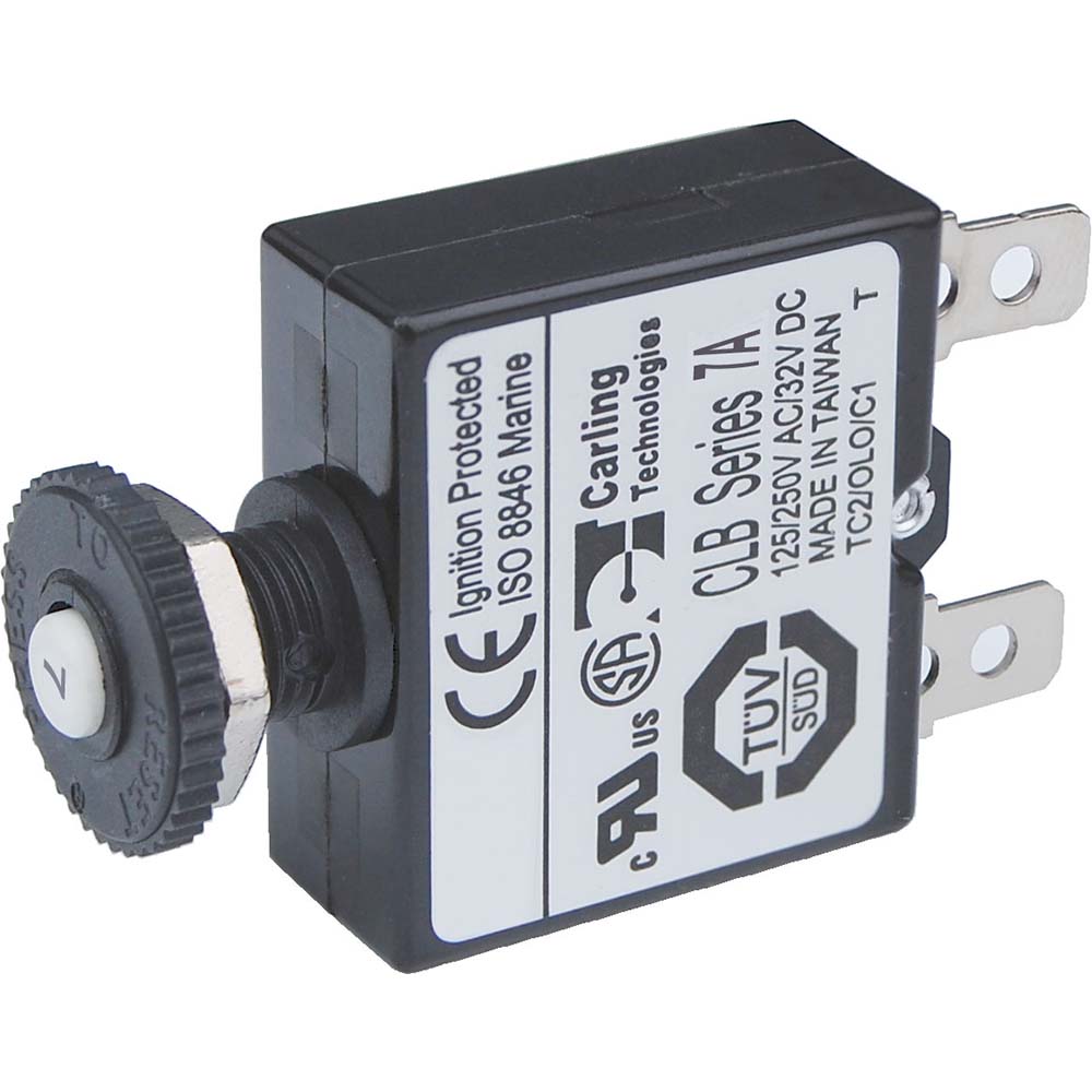 Blue Sea 7053 7A Push Button Thermal with Quick Connect Terminals 7053 Main image