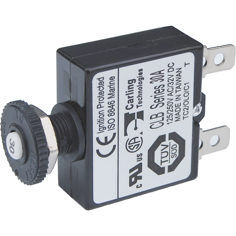 Blue Sea 7059 30A Push Button Thermal with Quick Connect Terminals 7059 Main image