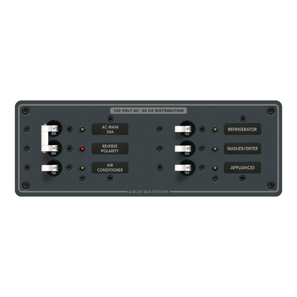 Blue Sea 8099 AC Main 4 Positions Toggle Circuit Breaker Panel  White Switches 8099 Main image