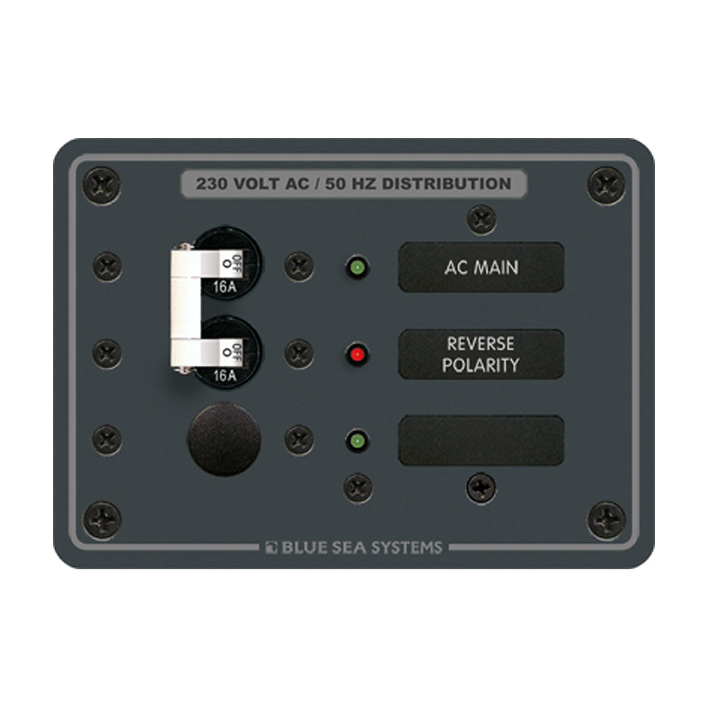Blue Sea 8129 AC Main  Branch ASeries Toggle Circuit Breaker Panel 230V  Main  1 Position 8129 Main image