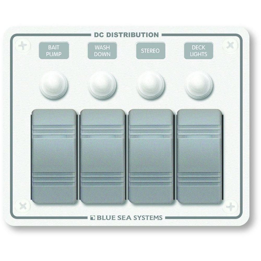 Blue Sea 8272 Water Resistant Panel  4 Position  White  Horizontal Mount 8272 Main image