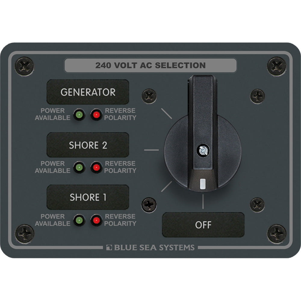 Blue Sea 8361 AC Rotary Switch Panel 65 Ampere 3 Positions  OFF 3 Pole 8361 Main image
