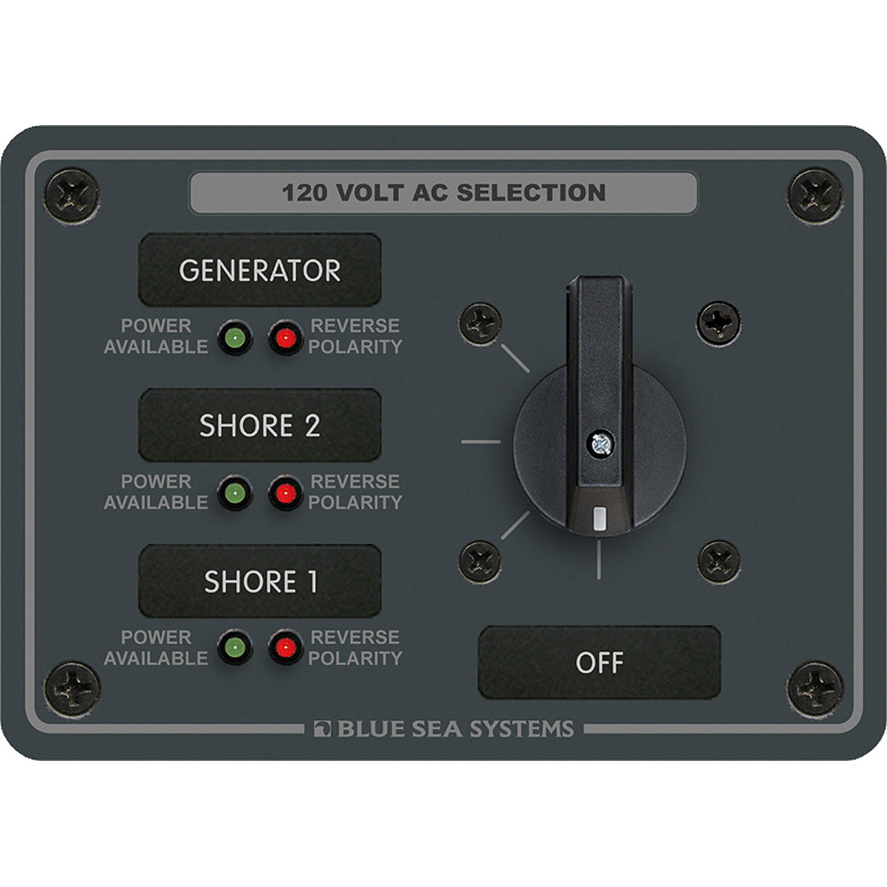Blue Sea 8366 AC Rotary Switch Panel 30 Ampere 3 Positions  OFF 2 Pole 8366 Main image