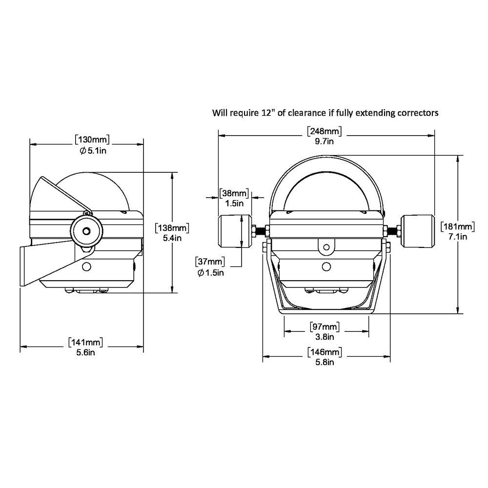Ritchie HB-845 Helmsman Steel Boat Compass - Bracket Mount - Black [HB-845] Secondary image