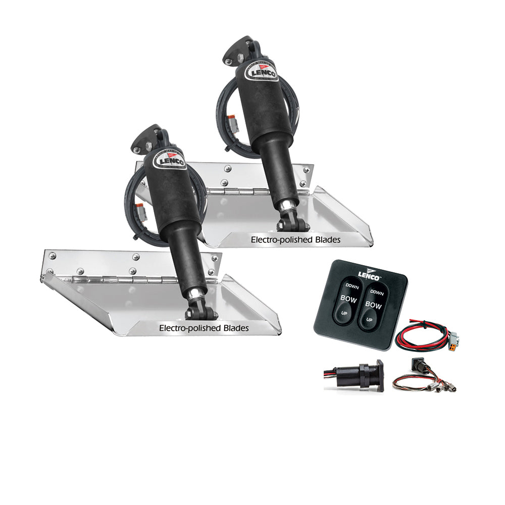 Lenco 12 x 12 Standard Performance Trim Tab Kit wStandard Tactile Switch Kit 12V RT12X12 Main image