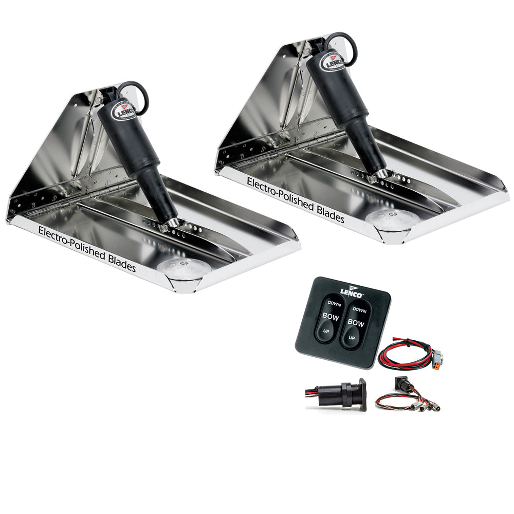 Lenco 16 x 12 Heavy Duty Performance Trim Tab Kit wStandard Tactile Switch Kit 12V RT16X12HD Main image