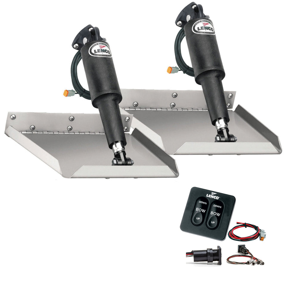 Lenco 9 x 9 Edgemount Trim Tab Kit wStandard Tactile Switch Kit 12V TT9X9E Main image