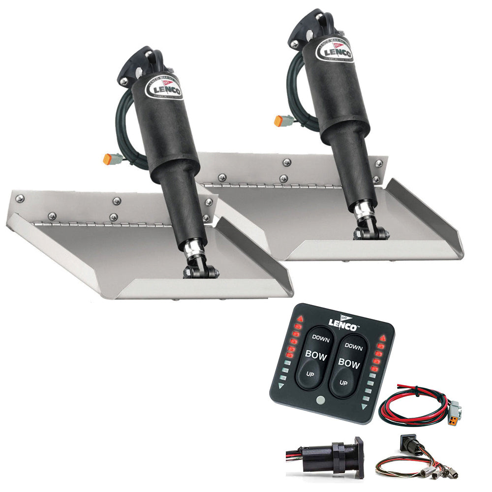 Lenco 9 x 9 Edgemount Trim Tab Kit wLED Indicator Switch Kit 12V TT9X9EI Main image