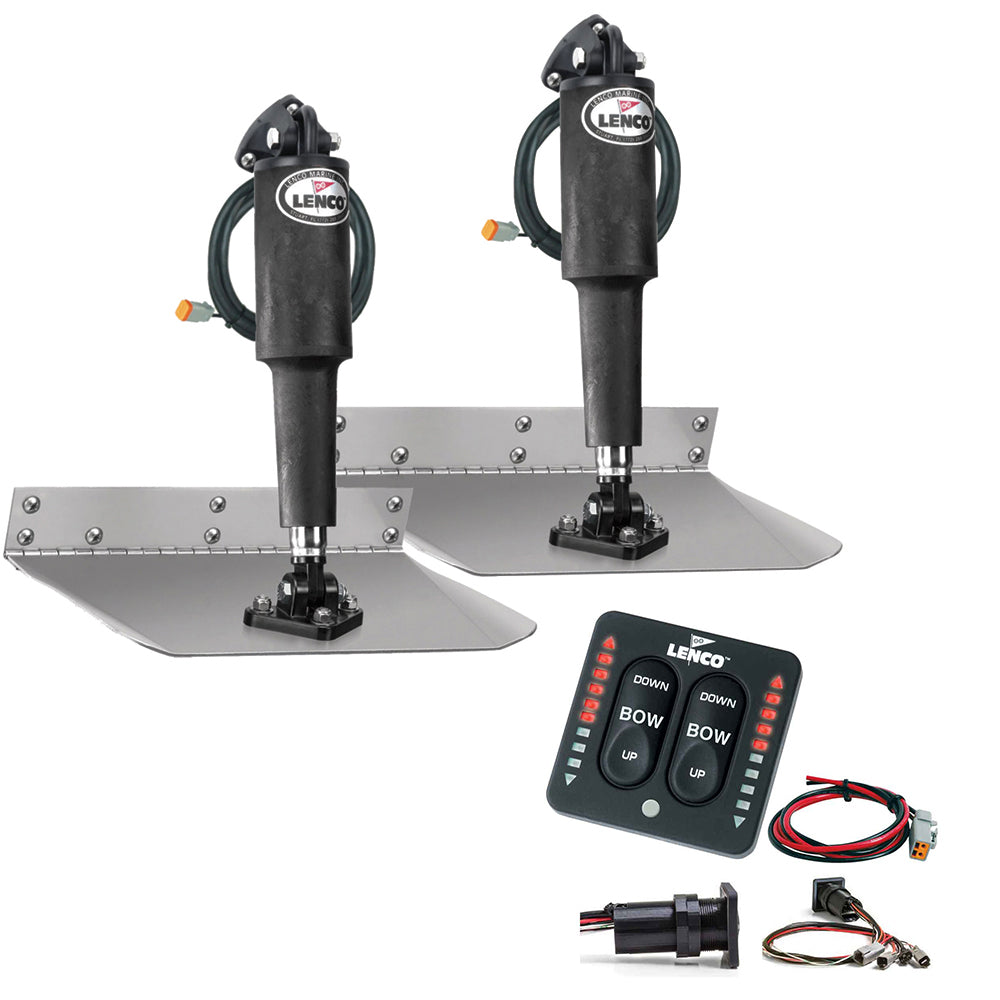 Lenco 9 x 12 Standard Trim Tab Kit wLED Integrated Switch Kit 12V 15108103 Main image