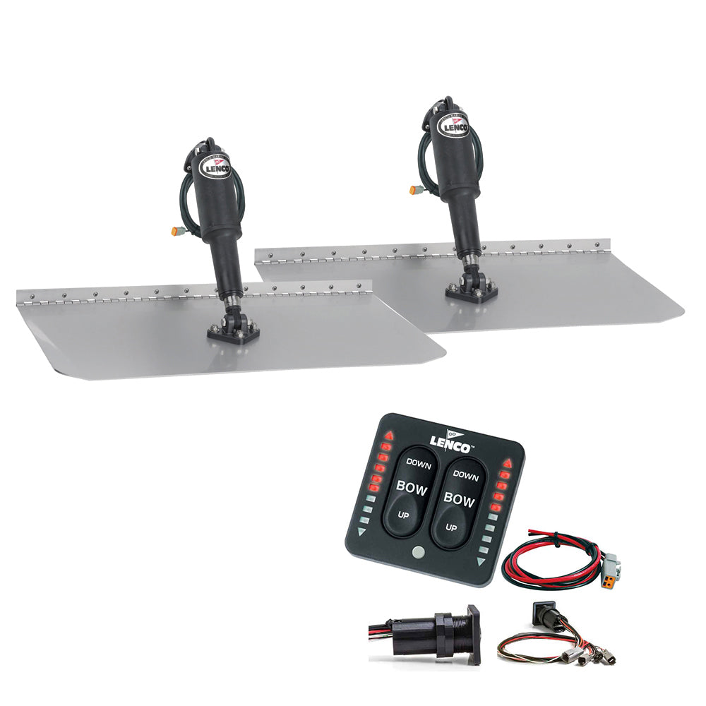Lenco 12 x 18 Standard Trim Tab Kit wLED Indicator Switch Kit 12V TT12X18I Main image