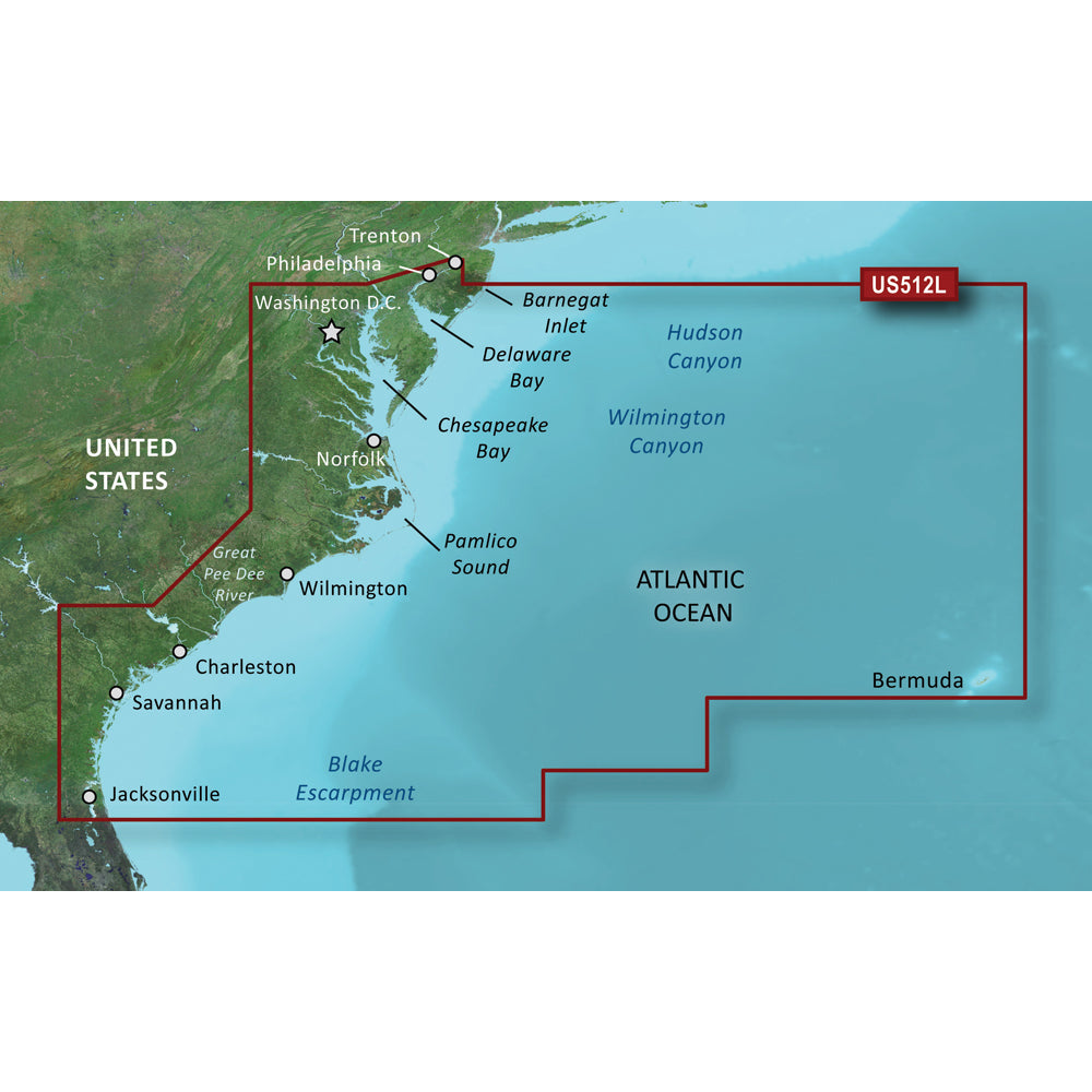 Garmin BlueChart g3 Vision HD  VUS512L  MidAtlantic  microSDSD 010C074100 Main image