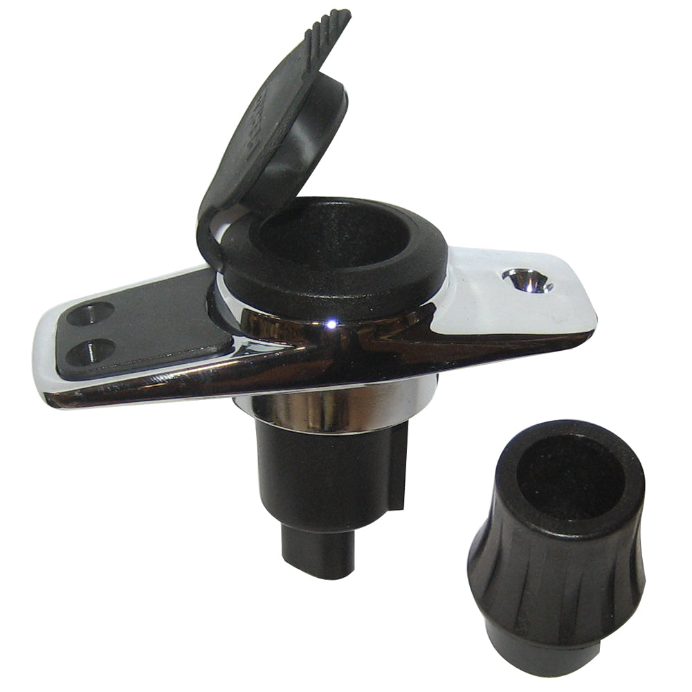 Perko Locking Collar Pole Light Mounting Base  2 Pin  Chrome Plated wBlack Cover 1060PB0DP Main image