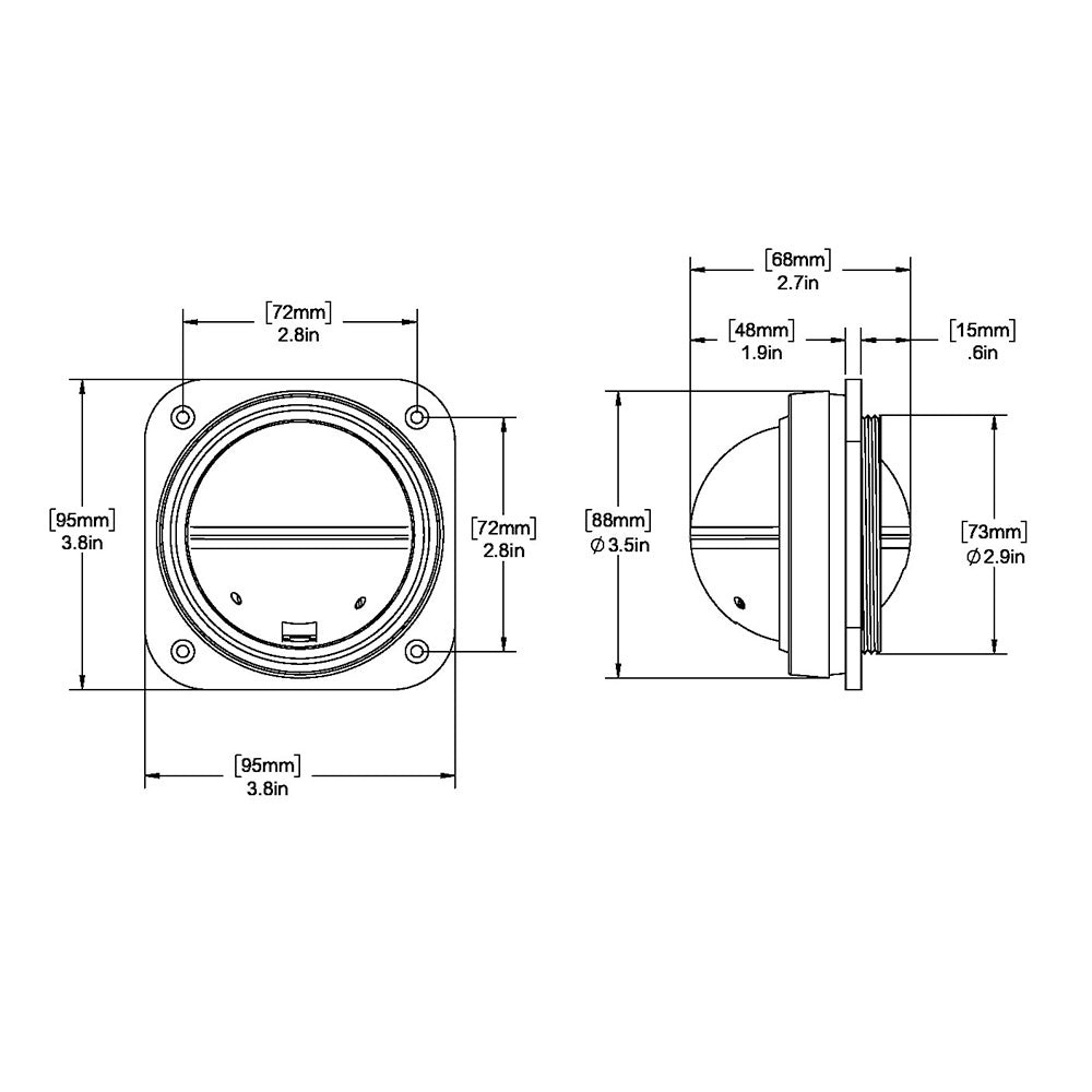 Ritchie V-527 Kayak Compass - Bulkhead Mount - White Dial [V-527] Secondary image