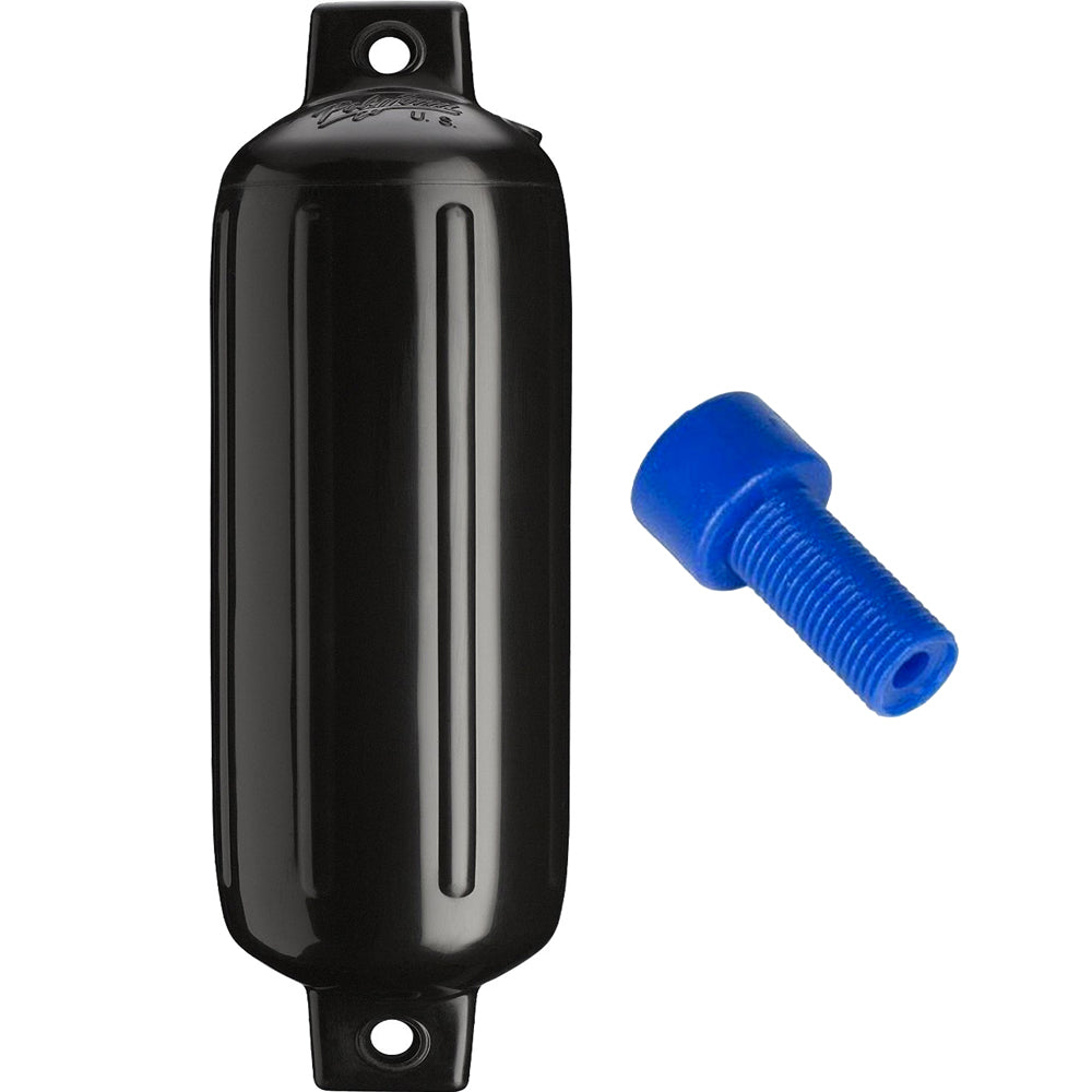 Polyform G4 Twin Eye Fender 65 x 22  Black wAdapter G4 BLACK WAIR ADAPTER Main image