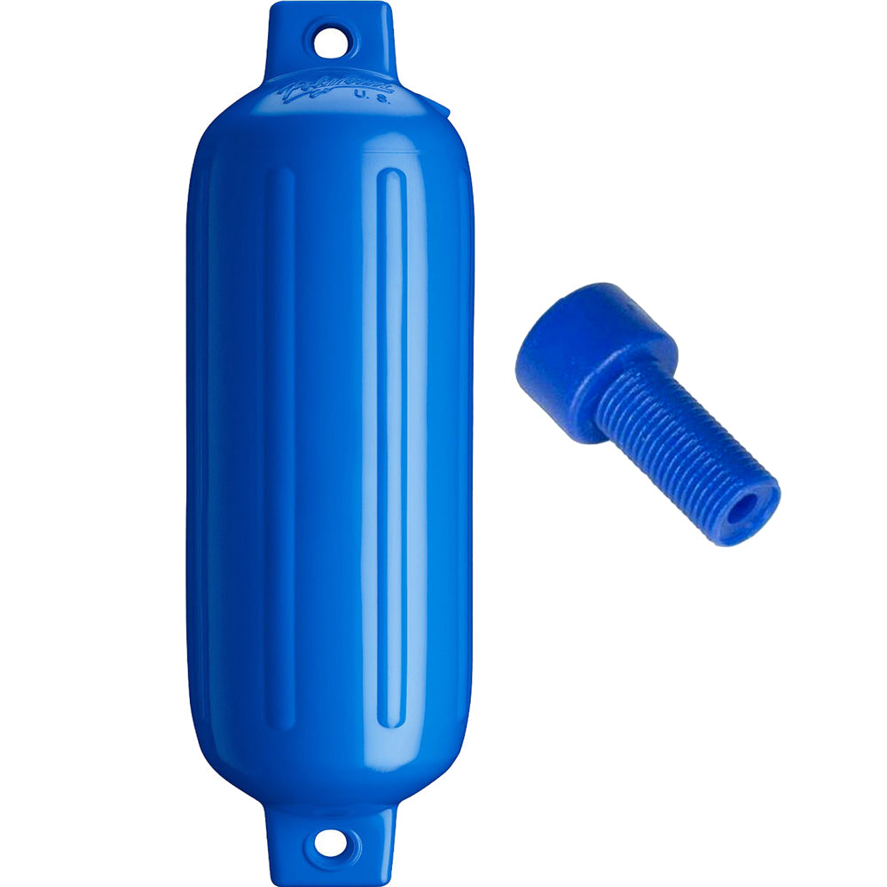 Polyform G4 Twin Eye Fender 65 x 22  Blue wAdapter G4 BLUE WAIR ADAPTER Main image