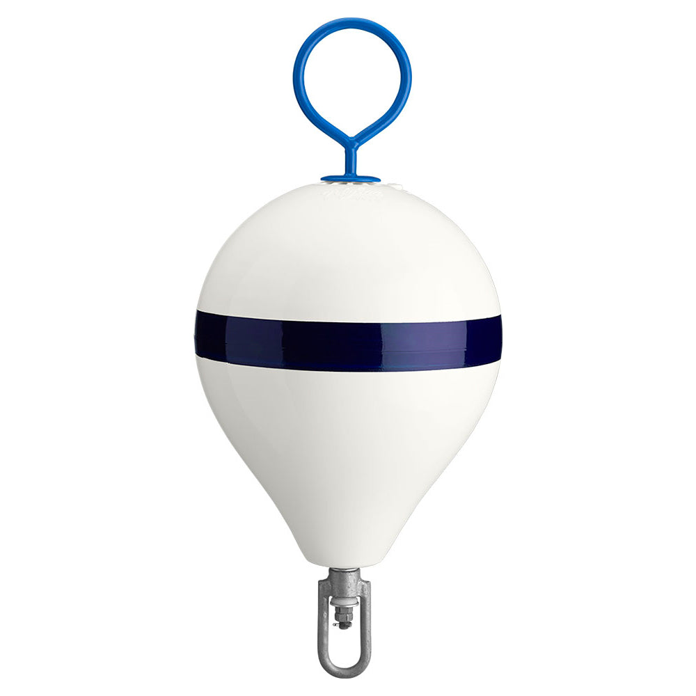 Polyform 135 CM Mooring Buoy wGalvanized Iron  White Blue Stripe CM2 WHT WSTR Main image