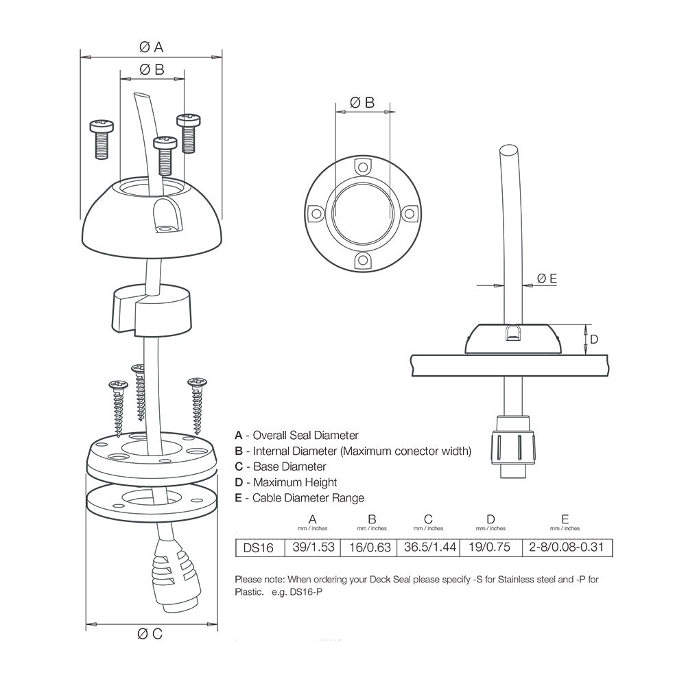 Scanstrut DS16-S Vertical Cable Seal - Stainless Steel [DS16-S] Secondary image