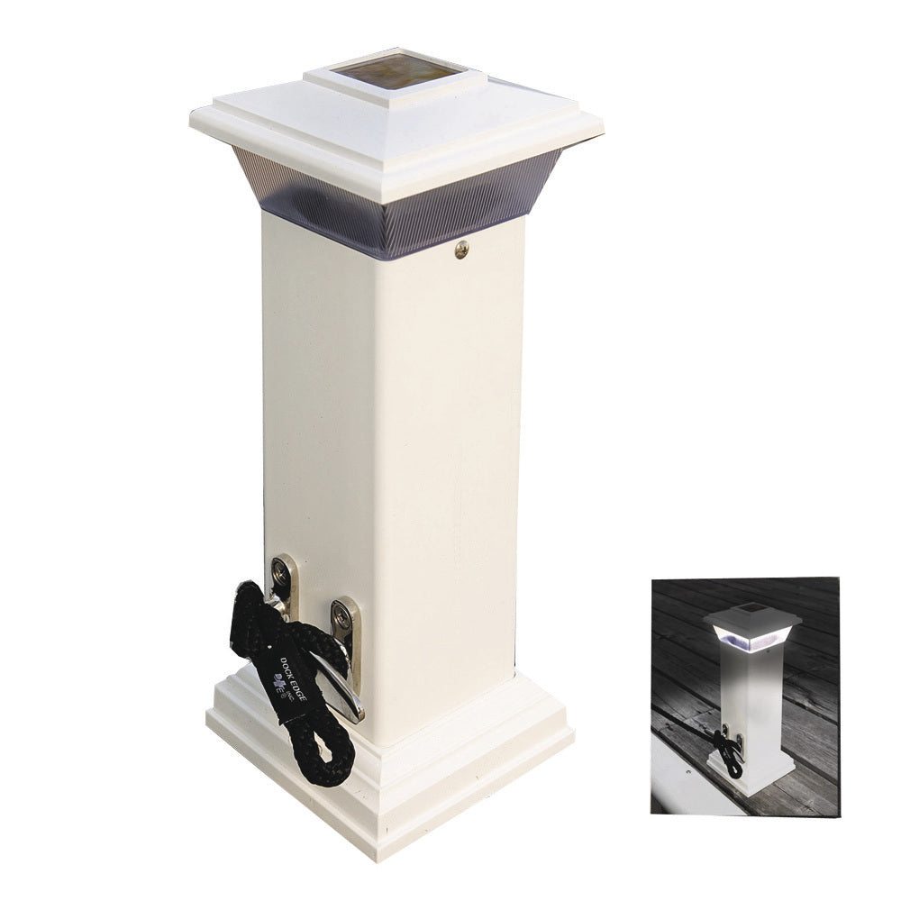 Dock Edge Cleatlite Solar Dock Light wSS Mooring Cleat 12 DE96250F Main image