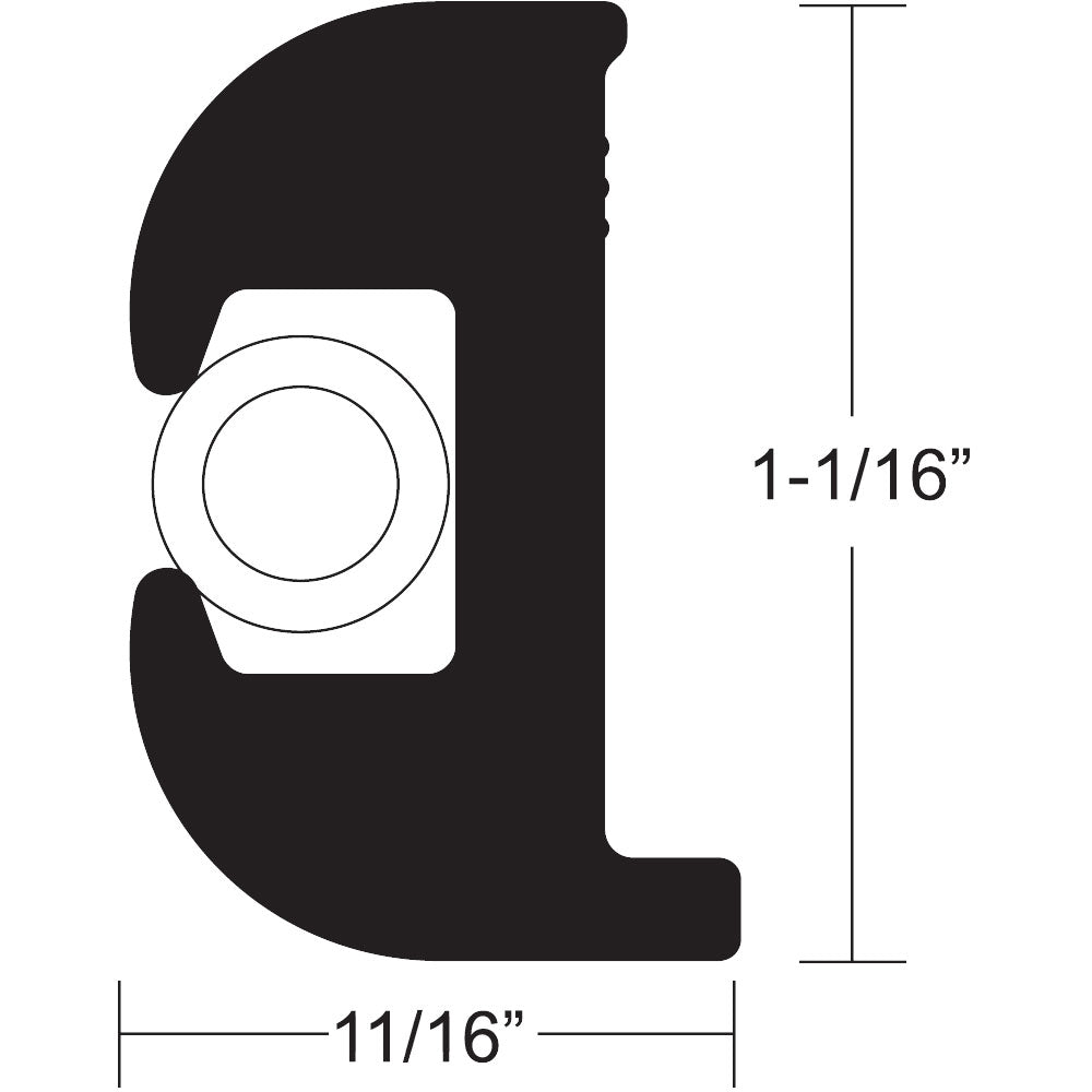 TACO Flex Vinyl Rub Rail Kit  Black wWhite Insert  50  1116 x 1116 V110809BWK502 Main image