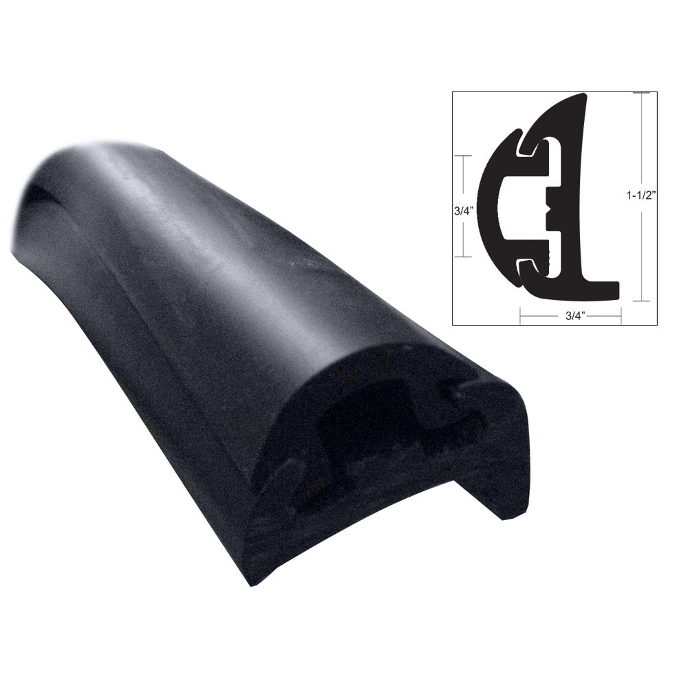 TACO SemiRigid Rub Rail Kit  Black wBlack Insert  50 V119795BBK50D2 Main image