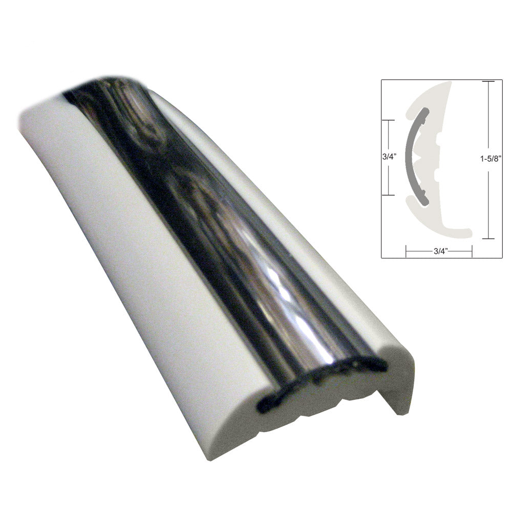 TACO SemiRigid Rub Rail Kit  White wFlex Chrome Insert  70 V119811WCM702 Main image