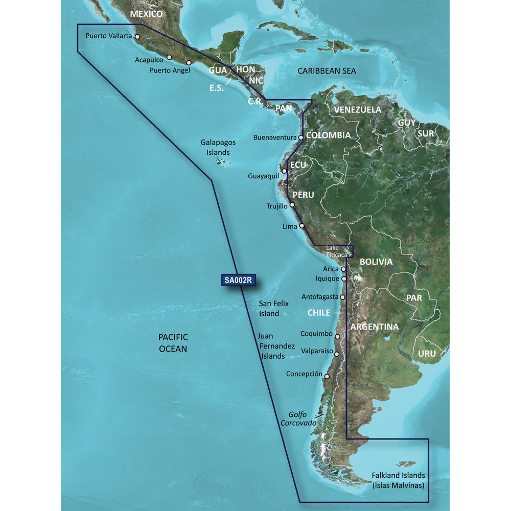 Garmin BlueChart g3 HD  HXSA002R  South America West Coast  microSDSD 010C106320 Main image