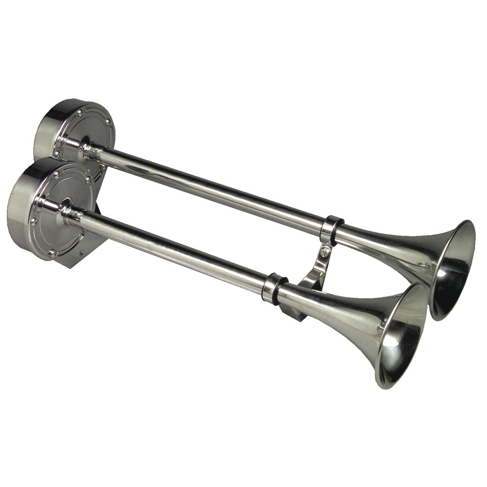 Schmitt Marine Deluxe AllStainless Dual Trumpet Horn  24V 12428 Main image