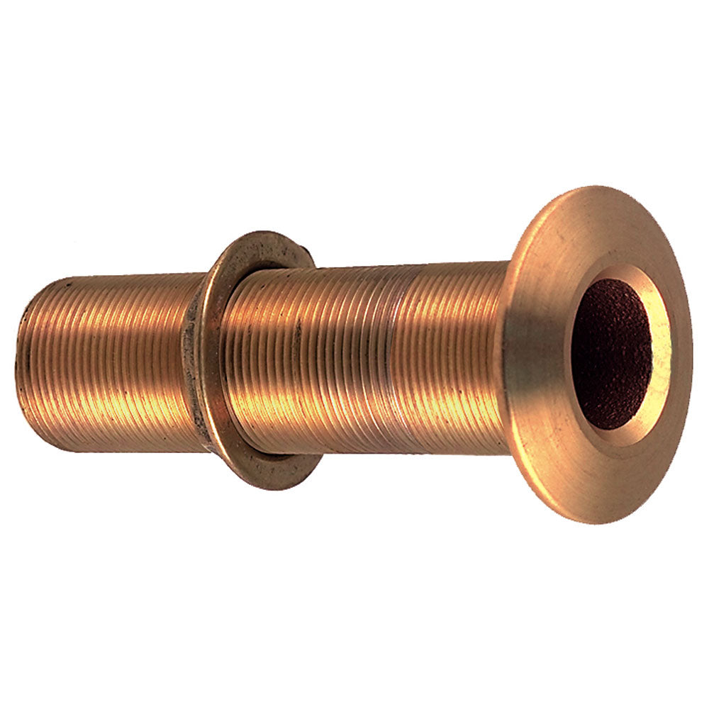 Perko 34 ThruHull Fitting wPipe Thread Bronze Extra Long  Max Hull 5 Thick 0348DP5PLB Main image