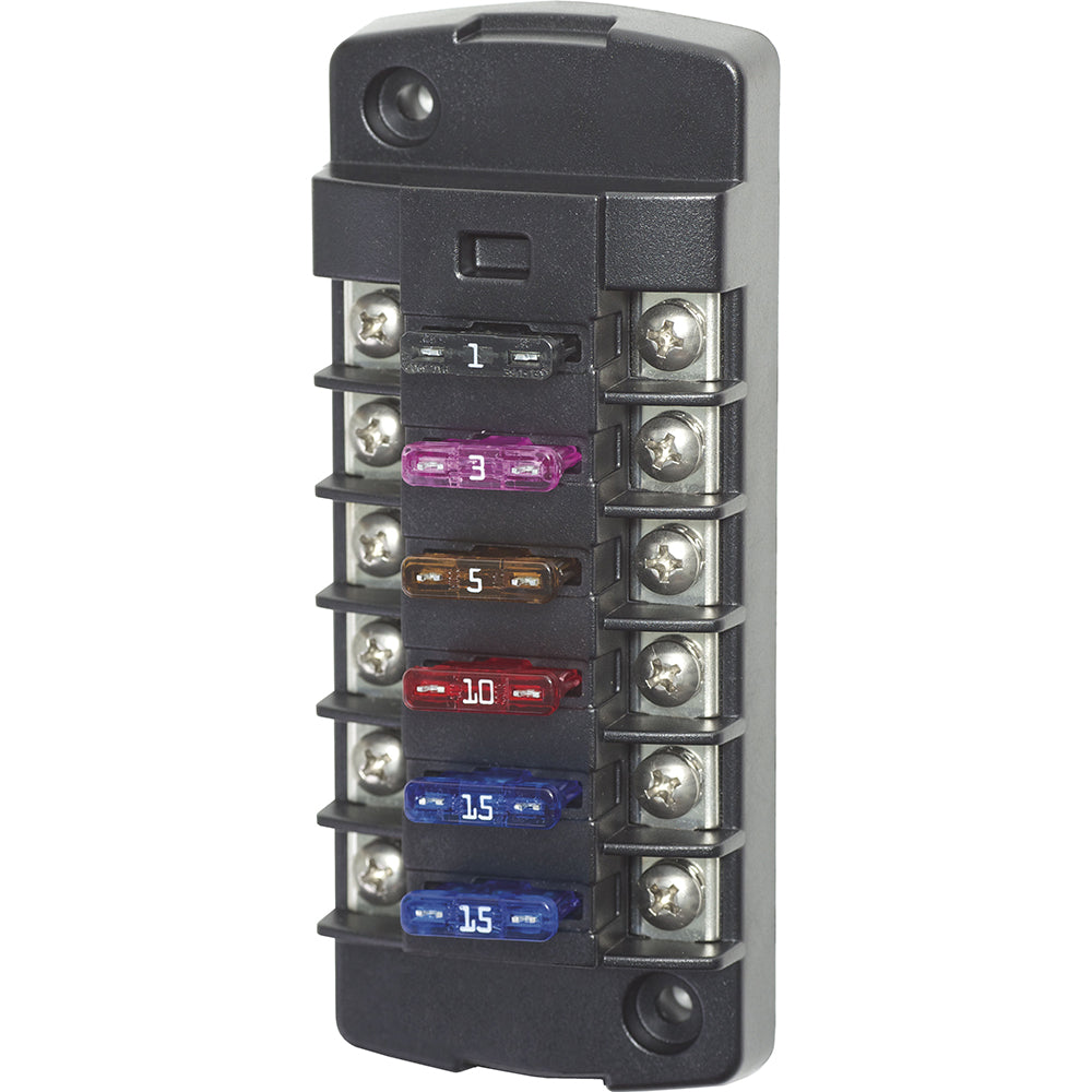 Blue Sea 5037 ST Blade Fuse Block wo Cover  6 Circuit Independent wo Negative Bus 5037 Main image