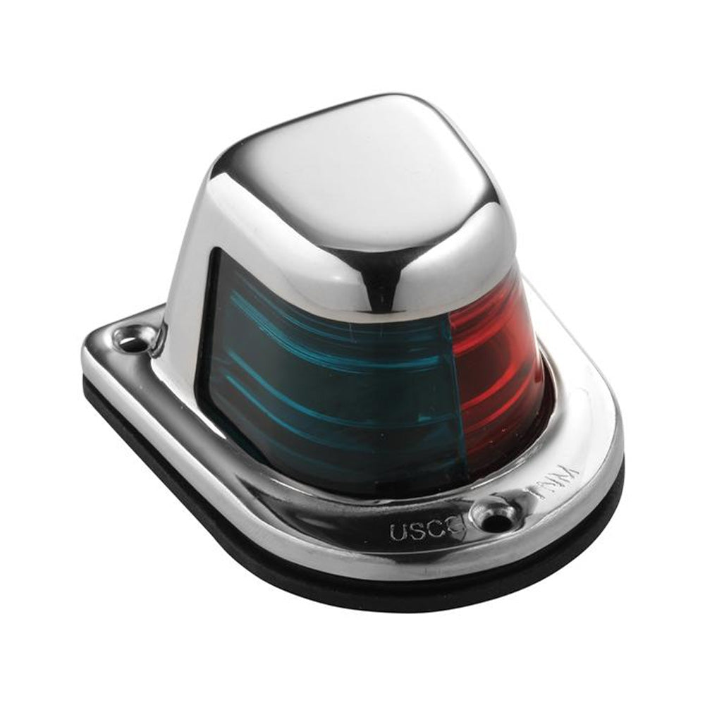 Attwood 1Mile Deck Mount BiColor RedGreen Combo Sidelight  12V  Stainless Steel Housing 663187 Main image