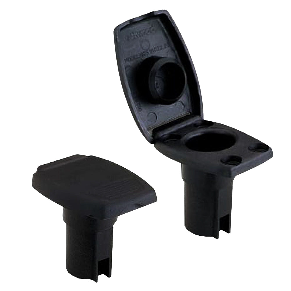 Attwood Oval 2Pin Base fAngled Pole  Black 910227 Main image