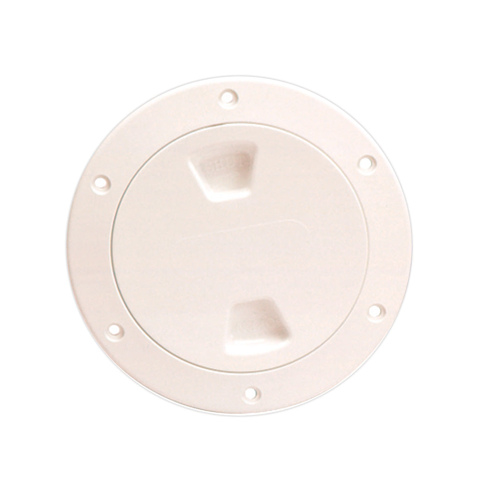 Beckson 4 Smooth Center ScrewOut Deck Plate  Beige DP40N Main image