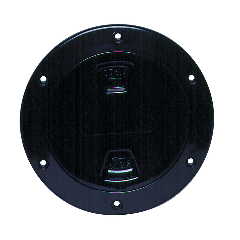 Beckson 4 Smooth Center ScrewOut Deck Plate  Black DP40B Main image