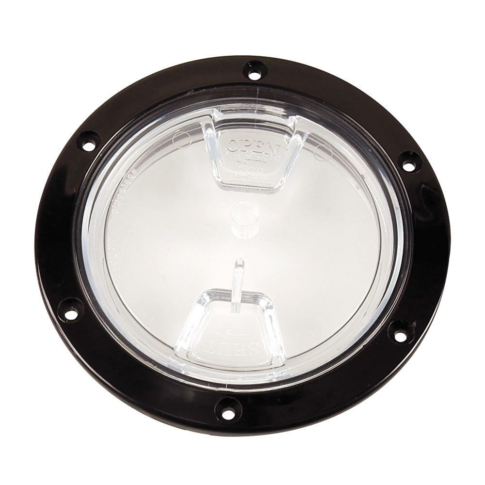 Beckson 4 Clear Center Screw Out Deck Plate  Black DP40BC Main image
