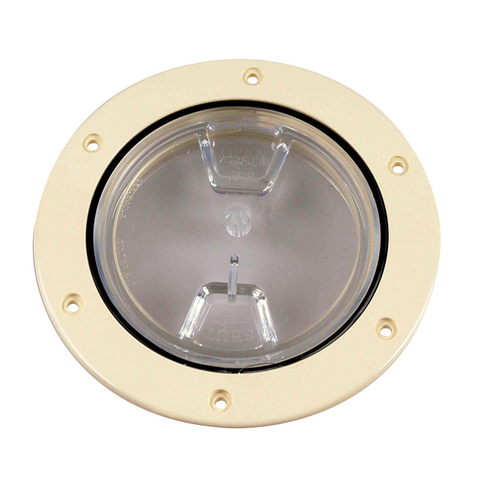 Beckson 4 Clear Center ScrewOut Deck Plate  Beige DP40NC Main image