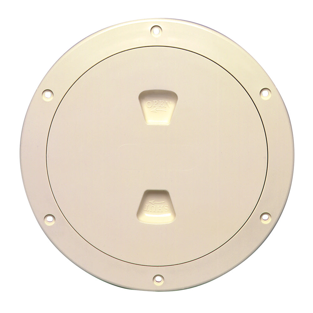 Beckson 6 Smooth Center ScrewOut Deck Plate  Beige DP60N Main image