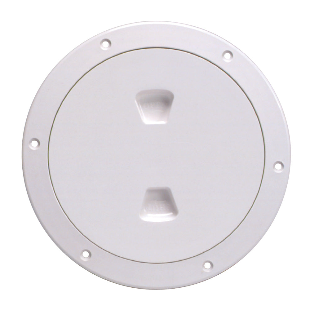 Beckson 6 Smooth Center ScrewOut Deck Plate  White DP60W Main image