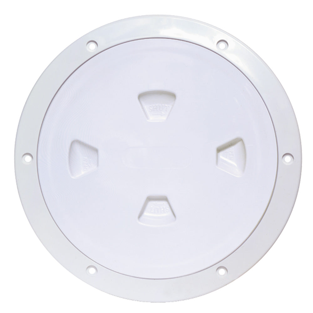 Beckson 8 Smooth Center ScrewOut Deck Plate  White DP80W Main image