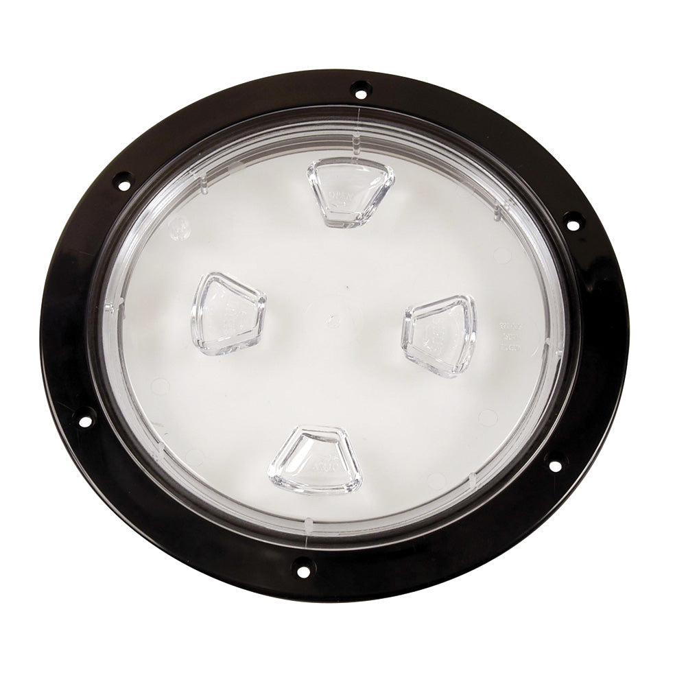 Beckson 8 Clear Center ScrewOut Deck Plate  Black DP80BC Main image