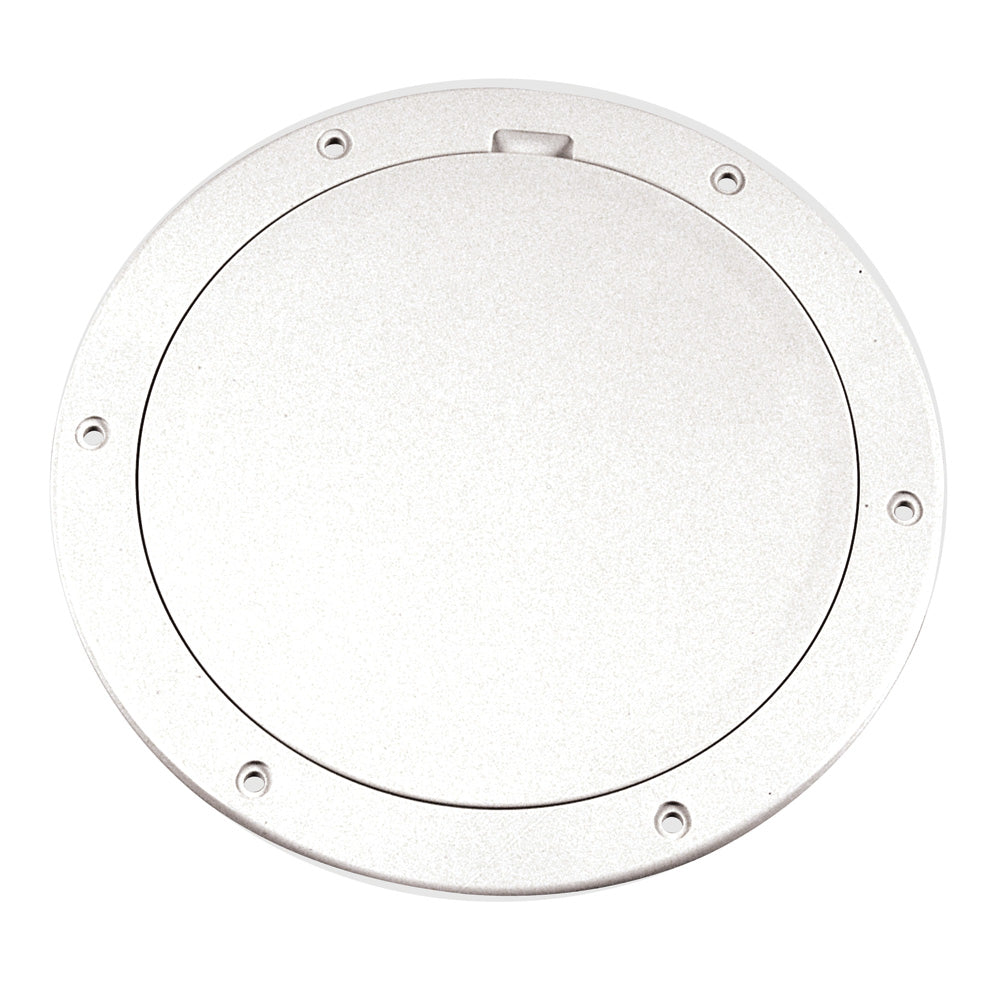 Beckson 6 Smooth Center PryOut Deck Plate  White DP61W Main image