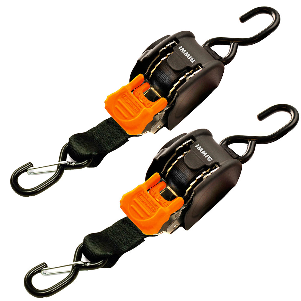 CargoBuckle Mini G3 Retractable TieDown w Dual SHooks 1 x 72  Pair F111640 Main image