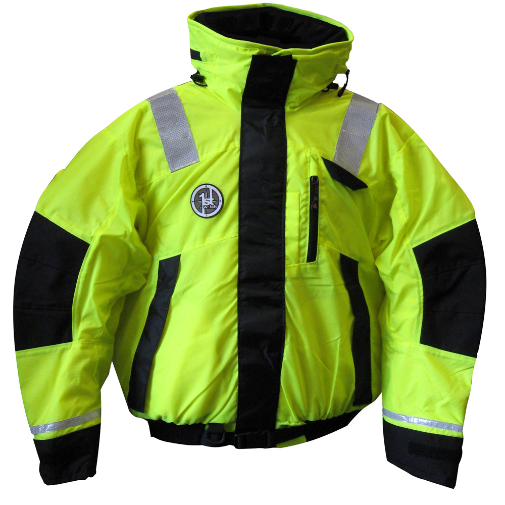 First Watch AB1100 Flotation Bomber Jacket  HiVis YellowBlack  Large AB1100HVL Main image