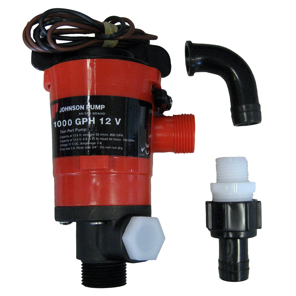 Johnson Pump Twin Port 1000 GPH Livewell Aerating Pump  12V 48903 Main image