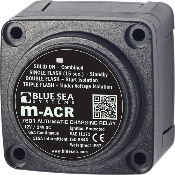 Blue Sea 7601 DC Mini ACR Automatic Charging Relay  65 Amp 7601