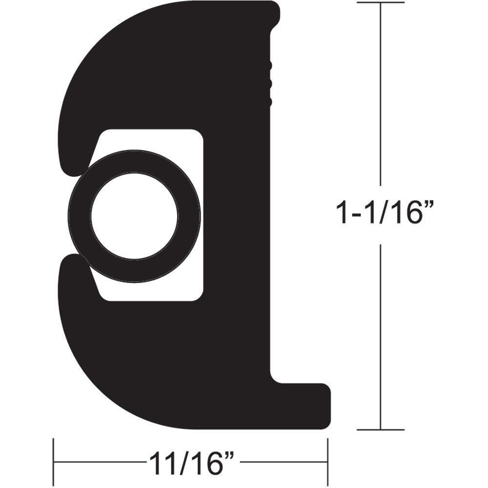 TACO Flex Vinyl Rub Rail Kit  Black wBlack Insert  70  1116 x 1116 V110809BBK702 Main image