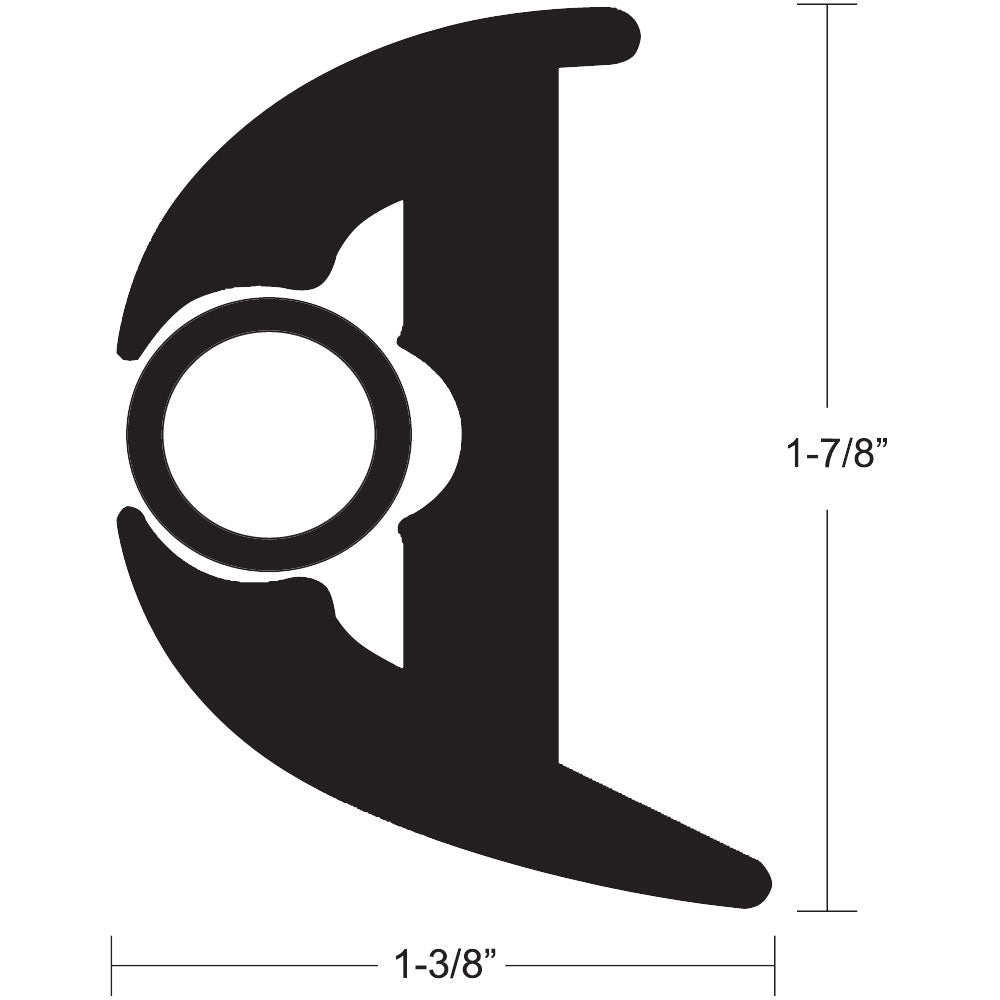 TACO Flex Vinyl Rub Rail Kit  Black wBlack Insert  50  178 X 138 V113426BBK502 Main image