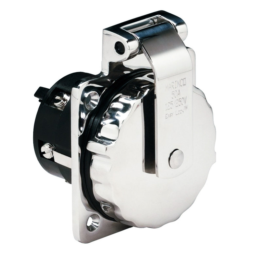 Marinco 6373EL 50Amp 125250V Stainless Steel Inlet wo Rear Safety Enclosure 6373EL Main image