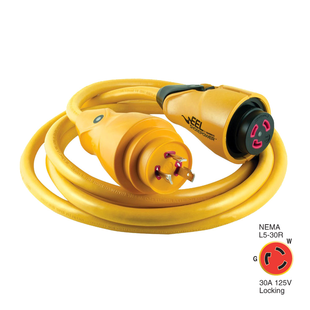 Marinco CS3012 EEL 30A 125V Shore Power Cordset  12  Yellow CS3012 Main image